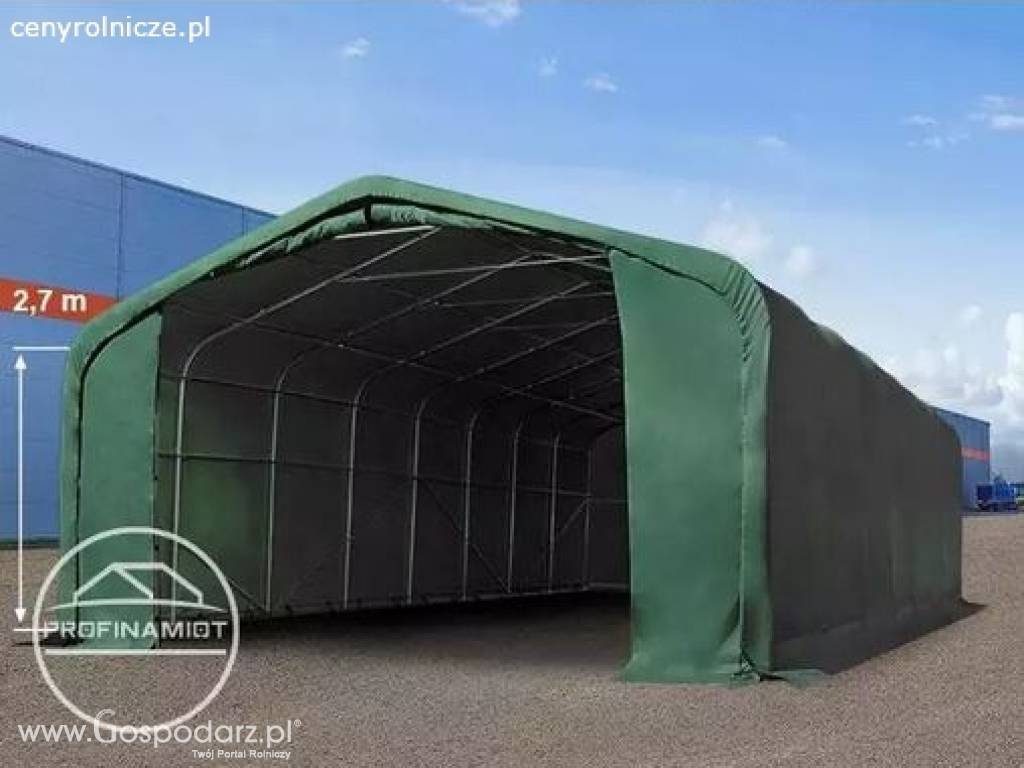6x12m Hala namiotowa -2,7 m wysokość ś. bocznych z 4,1x2,9m, PVC