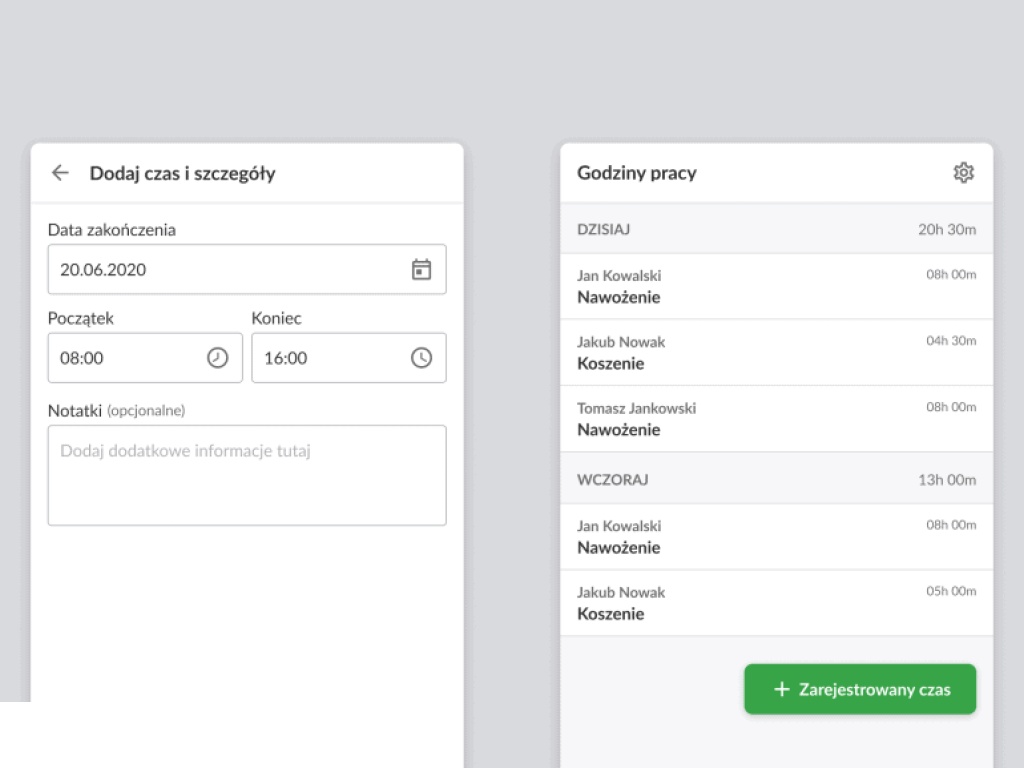 Kontrola i analiza godziny pracy z eAgronom