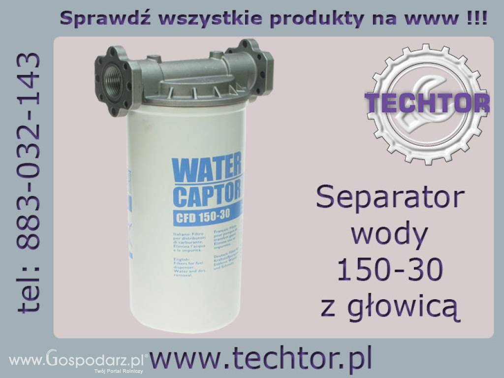 Separatora wody do oleju napędowego 150 l/min - PIUSI z głowicą