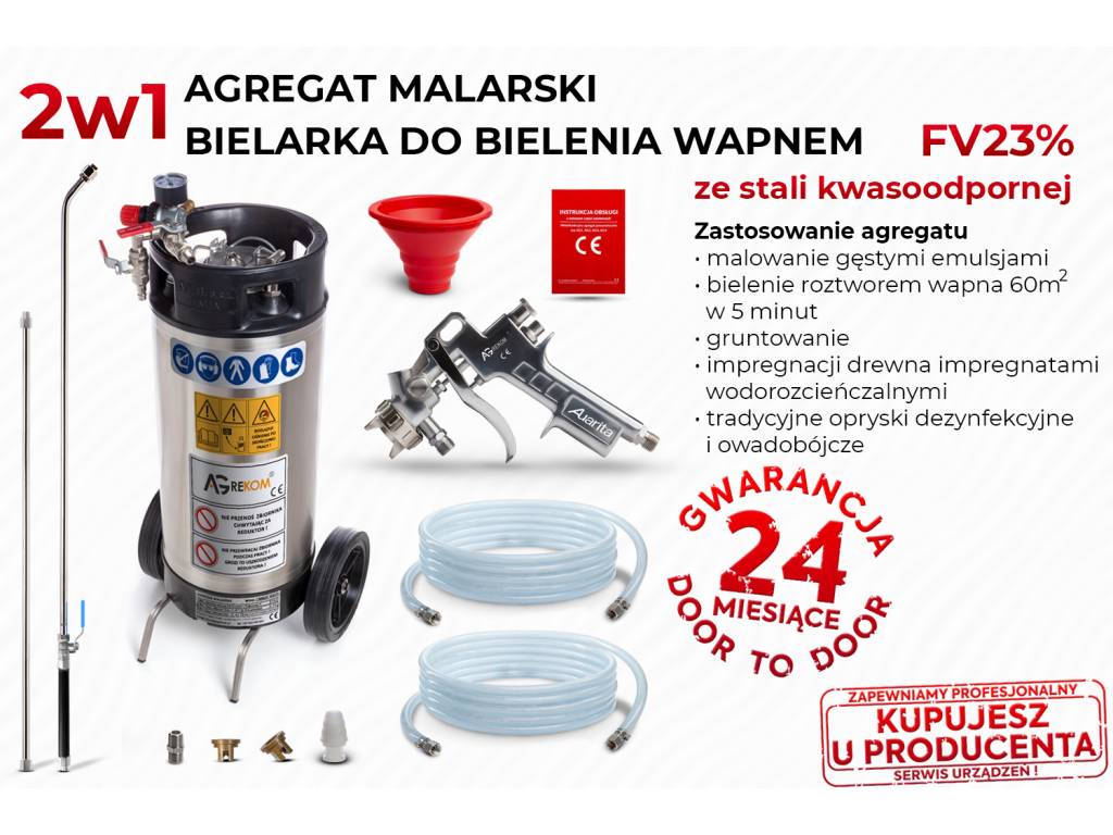 AGREGAT MALARSKI PISTOLET NATRYSKOWY BIELARKA OPRYSKIWACZ 2W1 PRODUCENT