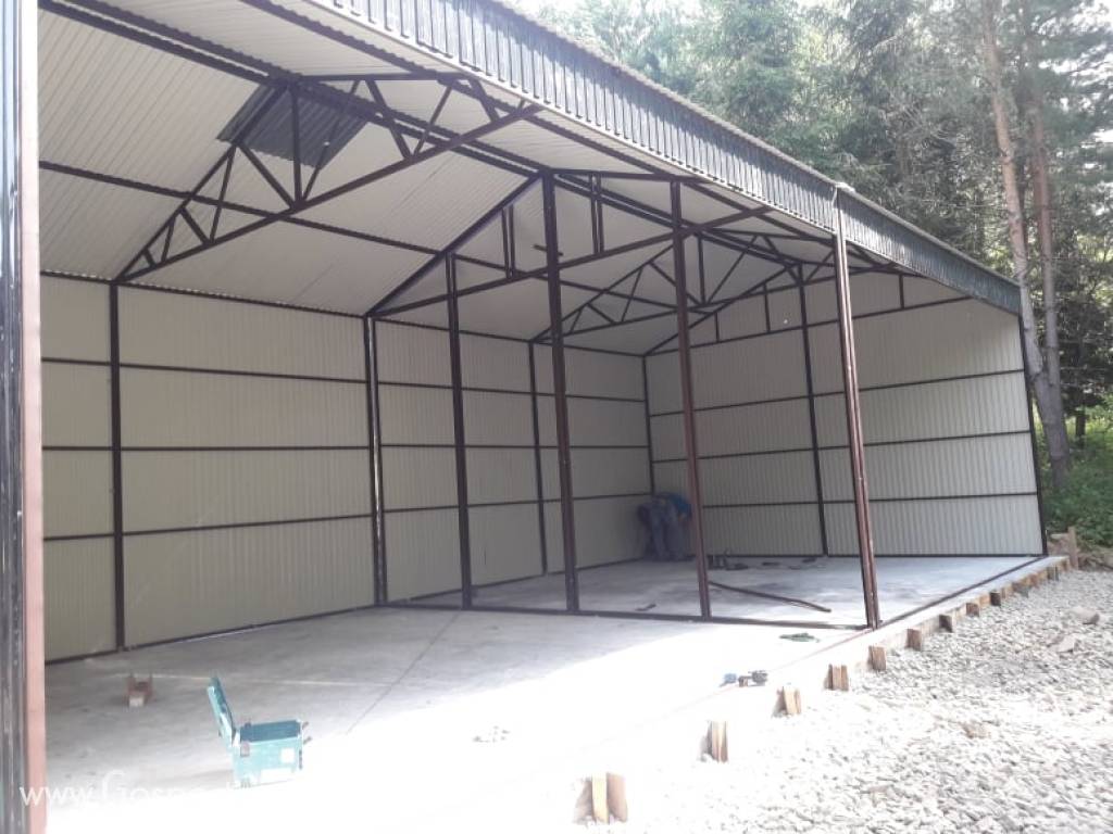 Garaż Blaszany |Wiata o wymiarach 12x6m OTWARTA | HALA - GRZYWSTAL 3