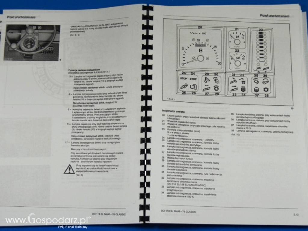 Claas dominator 78, 88, 98, 108, 118 INSTRUKCJA OBSŁUGI j. Polski 7