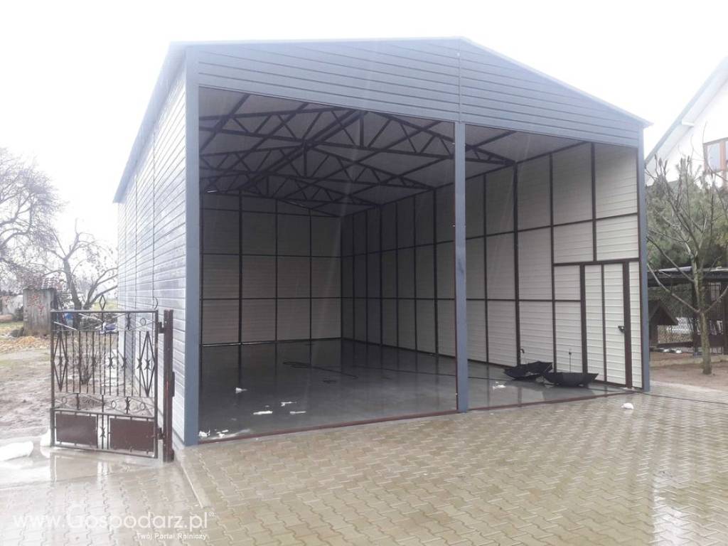 Garaż Blaszany |Wiata o wymiarach 12x6m OTWARTA | HALA - GRZYWSTAL 6