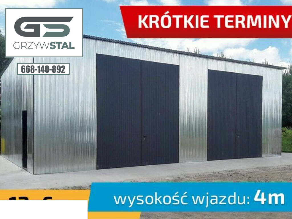GARAŻ BLASZANY 9x5m  | Wiata Stalowa |Hale - GRZYWSTAL