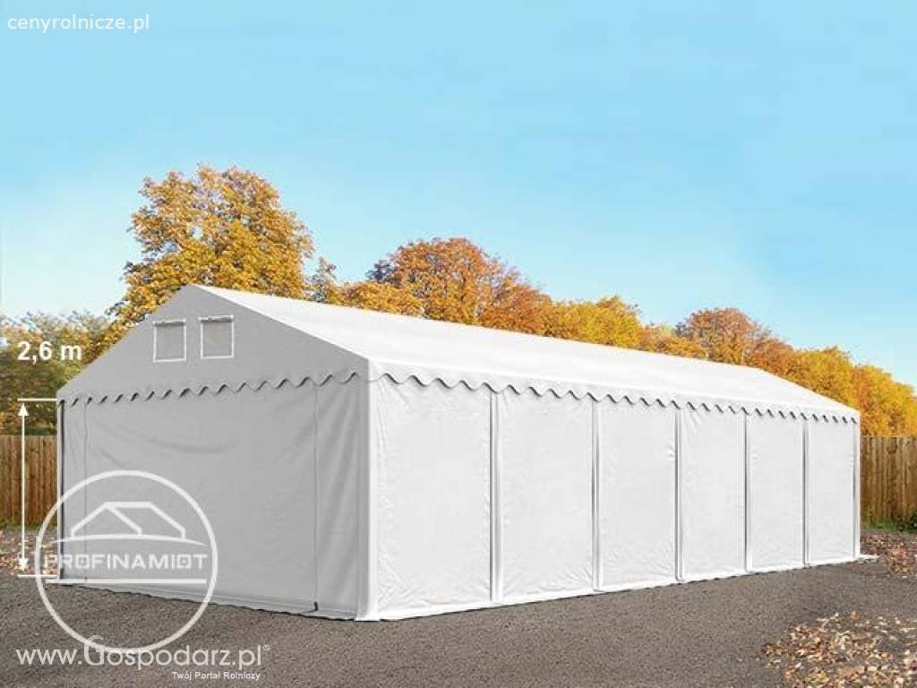 6x12m Namiot magazynowy - 2,6 m wysokość ścian bocznych, PVC biały 8