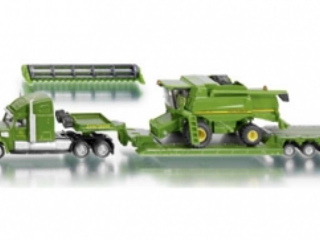 Ciężarówka z naczepą i kombajnem John Deere 1:87   (zabawka, model)