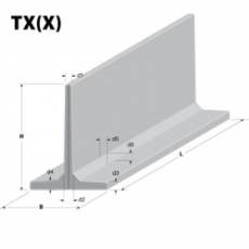 Ścianka oporowa T  (betonowa - z betonu) TX(X) - HTX(X)  VB BETON