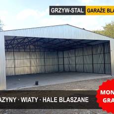 Garaż Blaszany Otwarty 10x8m - Hala Zadaszona - Wiata na Maszyny - GRZYWSTAL