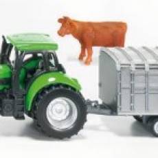 Ciagnik Agrotron 265 z przyczepą do przewozu bydła  1:87  (zabawka, model)