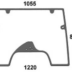 CASE / STEYR - szyba przednia zielona z nadrukiem CS, CVT, CVX, TVT