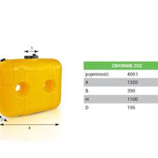 Zbiornik opryskiwacza ZOZ400