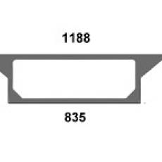 CASE / STEYR - szyba tylna dolna zielona z nadrukiem CS, CVT, CVX, TVT