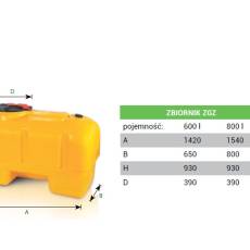 Zbiornik opryskiwacza ZGZ 600