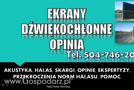 Ekrany dźwiękochłonne, opinia, ekspertyza, pomoc z prawa