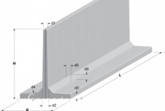 Ścianka oporowa T  (betonowa - z betonu) TX(X) - HTX(X)  VB BETON
