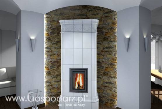 Zdrowy piec kaflowy z widokiem ognia.