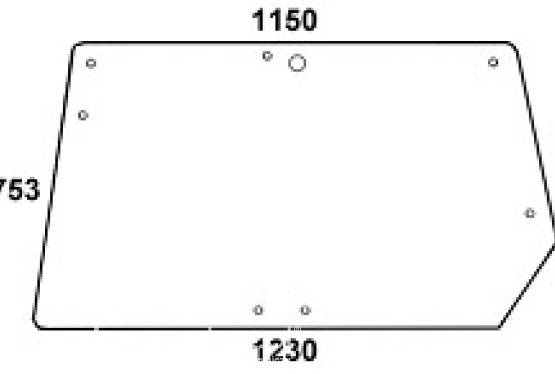 JOHN DEERE / CLAAS / RENAULT - szyba tylna do kabiny MX 3- MX 4