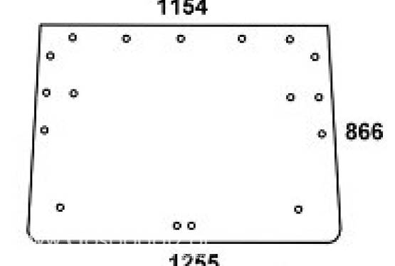 CLAAS / RENAULT - szyba tylna zielona. Seria: TX, TS, TZ.