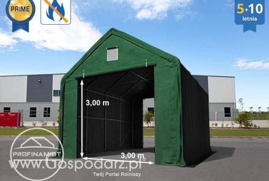 4x8m Hala namiotowa - 3 m wysokość ś. bocznych z 3x3m bramą, PVC