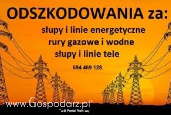 Odszkodowania za słupy energetyczne, rury, kable