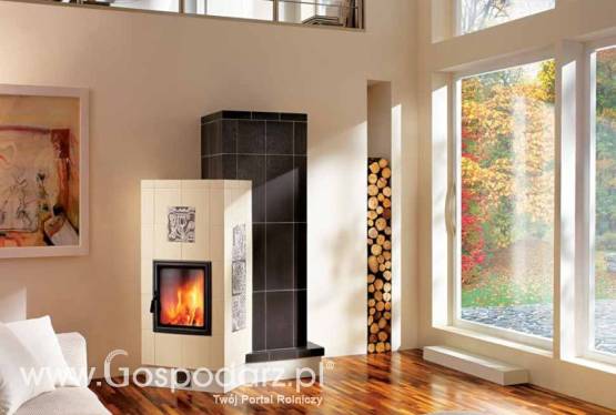 Zdrowy piec kaflowy z widokiem ognia.