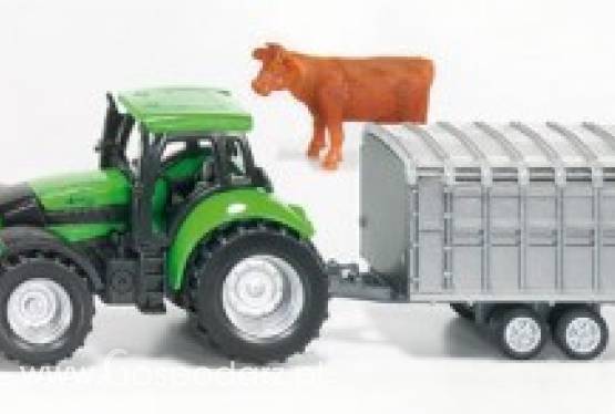 Ciagnik Agrotron 265 z przyczepą do przewozu bydła  1:87  (zabawka, model)