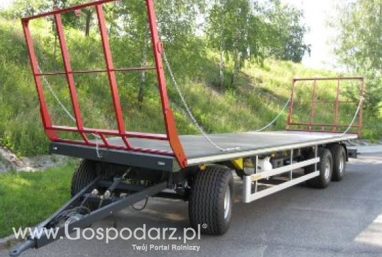 Przyczepa rolnicza ZASŁAW D-745-14 3-osiowa do transportu słomy