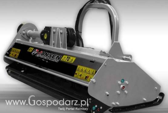 Przesuwna hydraulicznie kosiarka bijakowa z unoszoną pokrywą zawieszana na tylnym TUZ: szerokość robocza 155cm. Bijak łopatka 800g.
