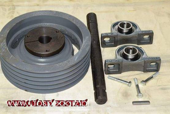 KOŁO pasowe + wał + łożyska: moduł napędowy maszyn o napedzie z WOM