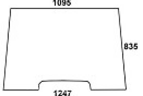 MASSEY FERGUSON - szyba przednia przezroczysta klejona. Seria: MF 300