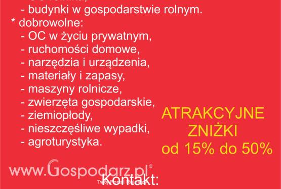 TANIE UBEZPIECZENIA ROLNICZE - MIEJSCE ZAMIESZKANIA NIE MA ZNACZENIA