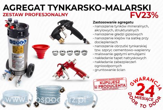 PROFESJONALNY AGREGAT DO TYNKÓW GŁADZI MALOWANIA PISTOLET NATRYSKOWY