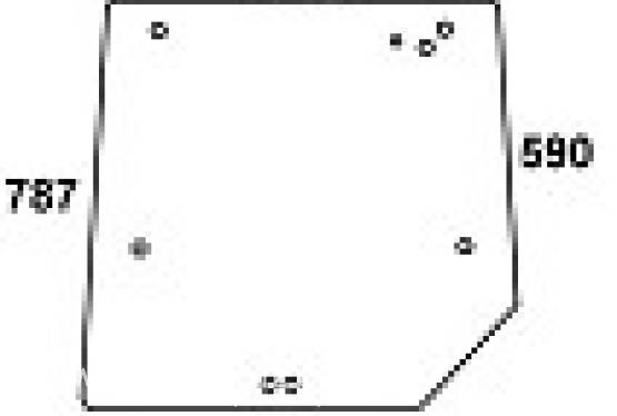 MASSEY FERGUSON - szyba tylna zielona. Seria: MF 4000