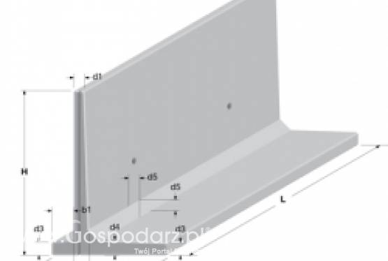 Ścianka oporowa typu L z przeciwstopą (betonowa - z betonu) VB BETON