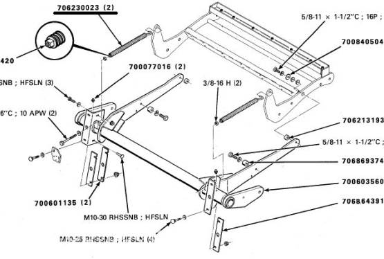 PRASA HESSTON 5670 - sprężyny napinające 2 szt - nowe oryginał - jedyne w PL