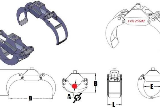 CHWYTAKI HYDRAULICZNE UNWERSALNE. MODELE O UDŹWIGACH:  500kg, 1000kg, 1500kg, 2000kg