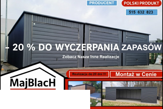 GRAFITOWY Pojedynczy Garaż Blaszany Jednospadowy | GARAŻE  – Maj-Blach