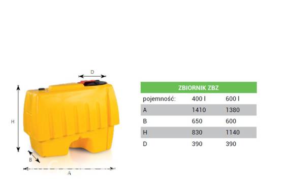 Zbiornik opryskiwacza ZBZ 400