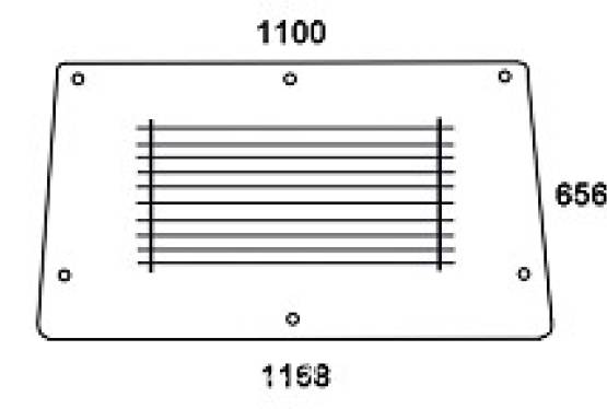 ZETOR - szyba tylna przezroczysta podgrzewana. Seria: UR 2.