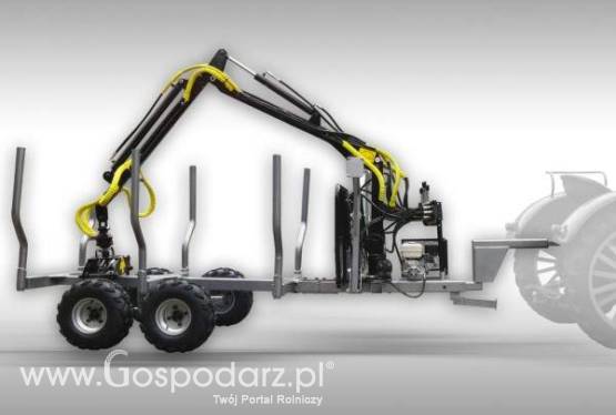 WóZ DO PRZEWOZU DREWNA Z HDS ZAŁADUNKOWYM. PRZYCZEPA LEŚNA. MAX. NOŚNOŚĆ 3000 KG