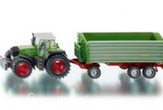 Ciągnik Fendt Favorit 930 z trzyosiową przyczepą wywrotką Bratner 1:87