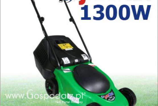 Kosiarka elektryczna JAKMET 1300 CR moc 1.3kW, szer. cięcia: 39,0cm, z koszem