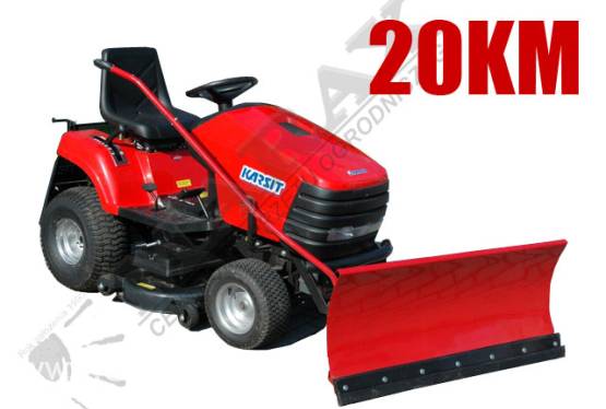 Traktorek KARSIT Turbocut 20/102H moc 20.0KM, szer. robocza: 102.0cm, przekładnia hydrostatyczna + pług 120cm (spychacz)