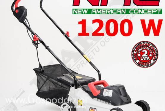 Kosiarka elektryczna NAC SF7A113moc 1200W, szer. cięcia: 32,0cm, z koszem