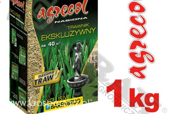 Trawa, nasiona trawy BARENBRUG / AGRECOL EXCLUSIVE masa: 1 kg, na 40m2,  EKSKLUZYWNY TRAWNIK