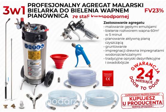 PIANOWNICA AGREGAT MALARSKI BIELARKA 3W1 MALOWANIE BIELENIE PIANOWANIE