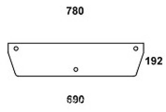 MASSEY FERGUSON - szyba tylna dolna przezroczysta. Seria: MF 300