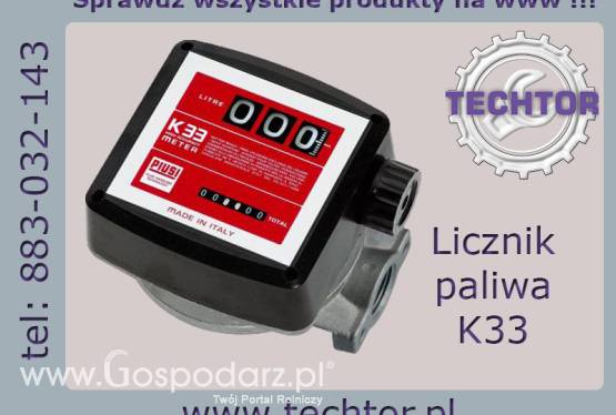 Przepływomierz K33, Licznik paliwa, oleju, ON - PIUSI