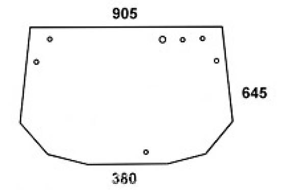 FENDT - szyba tylna przezroczysta Farmer 260P, 270P, 280P.