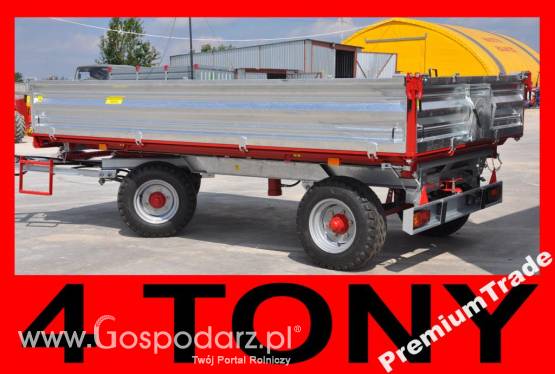 NOWA Przyczepa Rolnicza 3 str. wywrot OCYNKOWANA